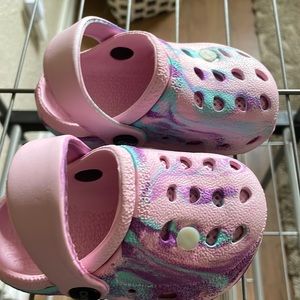 CNY, “ croc like” size 5 pink shoes